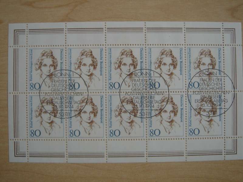 1994 - Kleinbogen (mini sheet of 10 stamps) MiNr 1755-1756 stamped in Bonn
