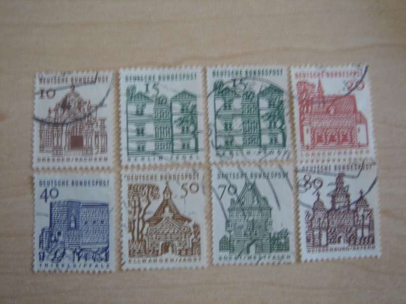 1964 BRD MiNr 454, 455 a+b, 456-458, 460-461 used, stamped