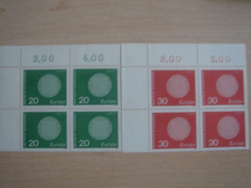 1970 BRD MiNr 620-621 Blocks of 4 MNH corners