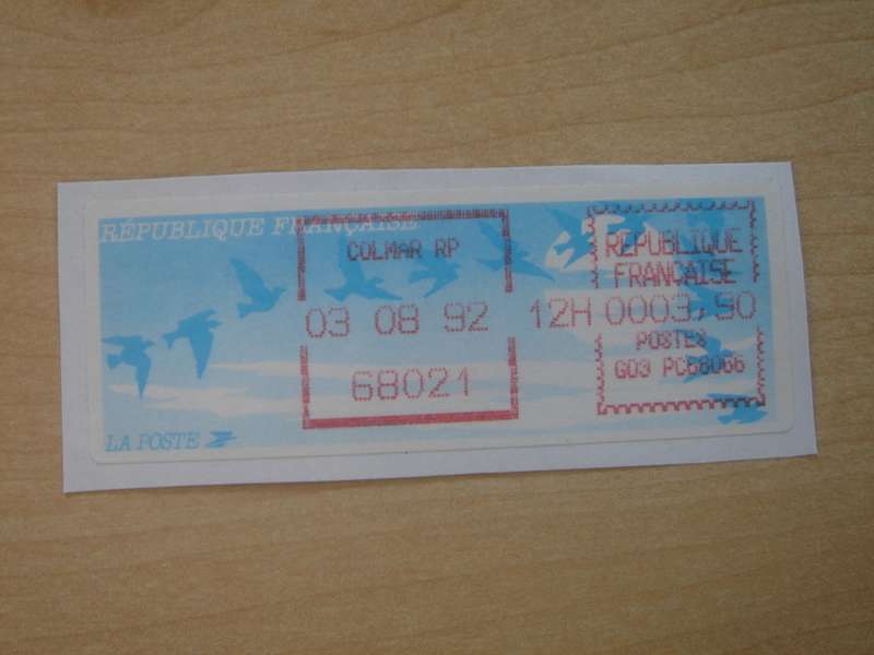 1992 France - ATM 3,90 issued in Colmar on 03.08.92