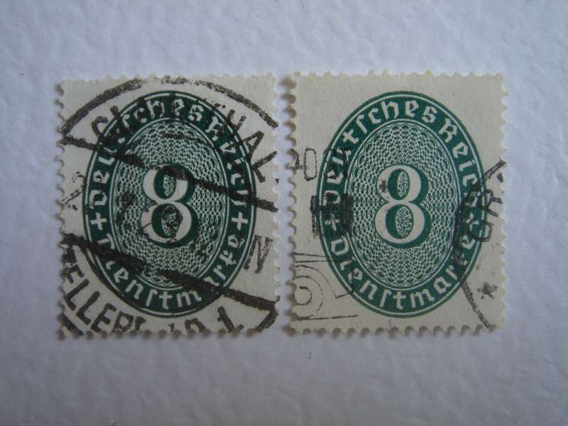 1927 Deutsches Reich Dienstmarken MiNr 116 X a+b used, stamped