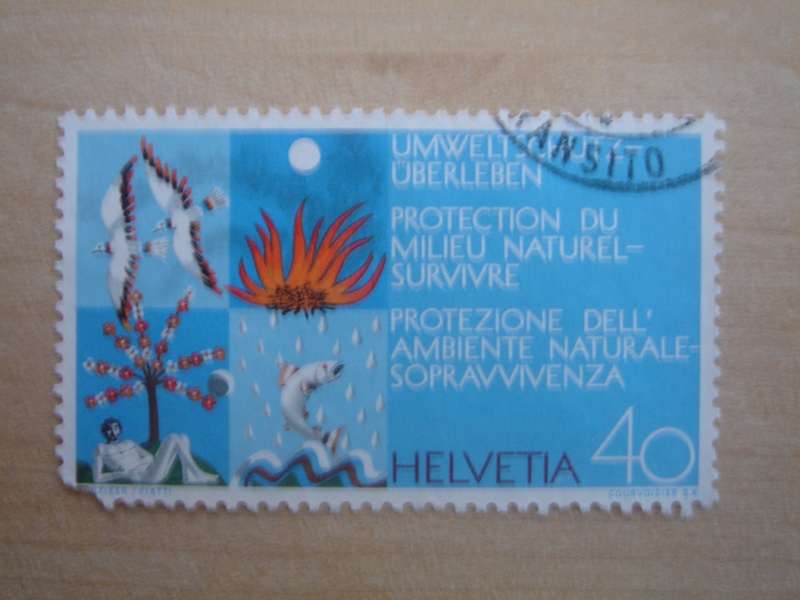 1972 HELVETIA - Umweltschutz 40 used, stamped