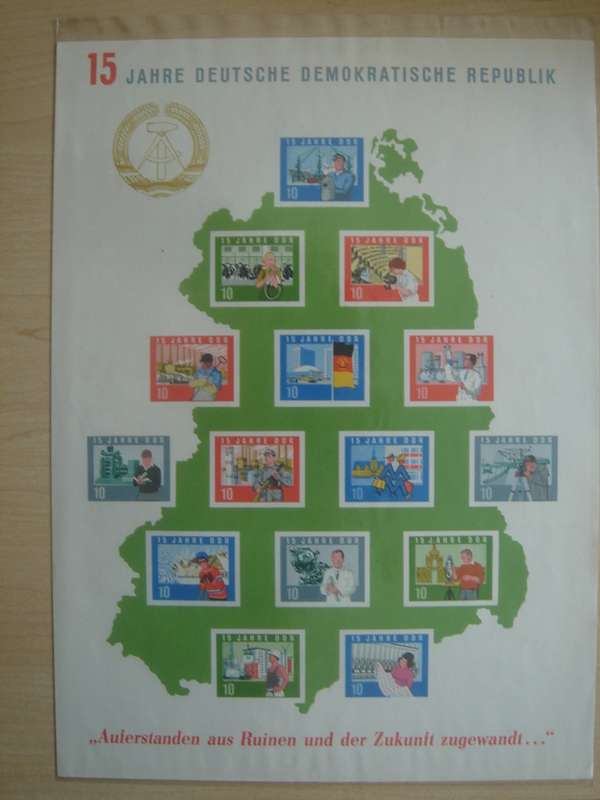 1964 DDR MiNr 1059-1073 B MNH Block 19 (no gum)