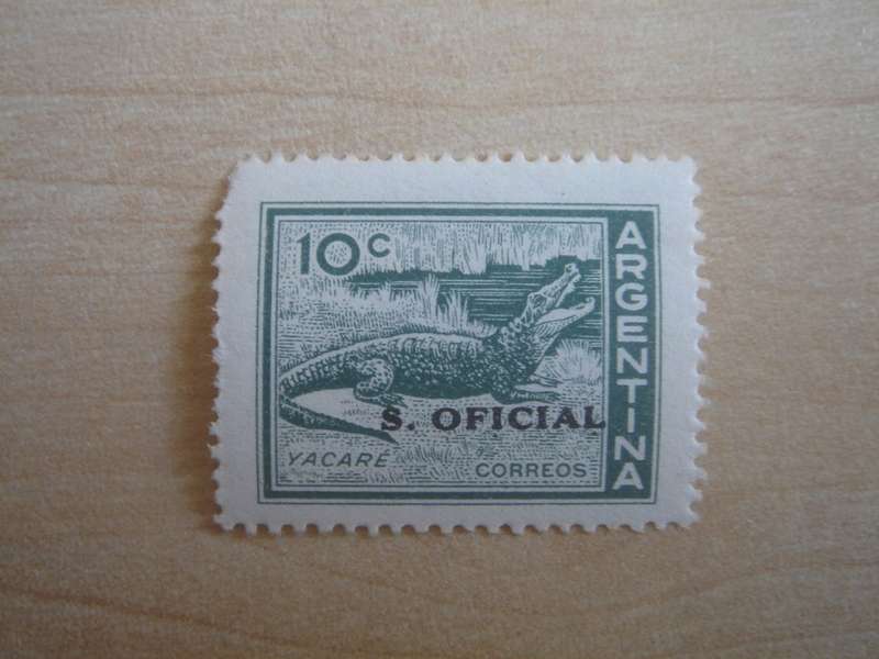 1959 Argentina - Alligator 10 c optd `S. OFICIAL` MNH