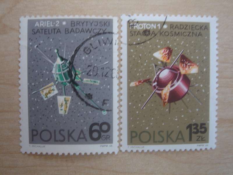 1966 Polska Satellites 60 GR + 1.35 ZL stamped