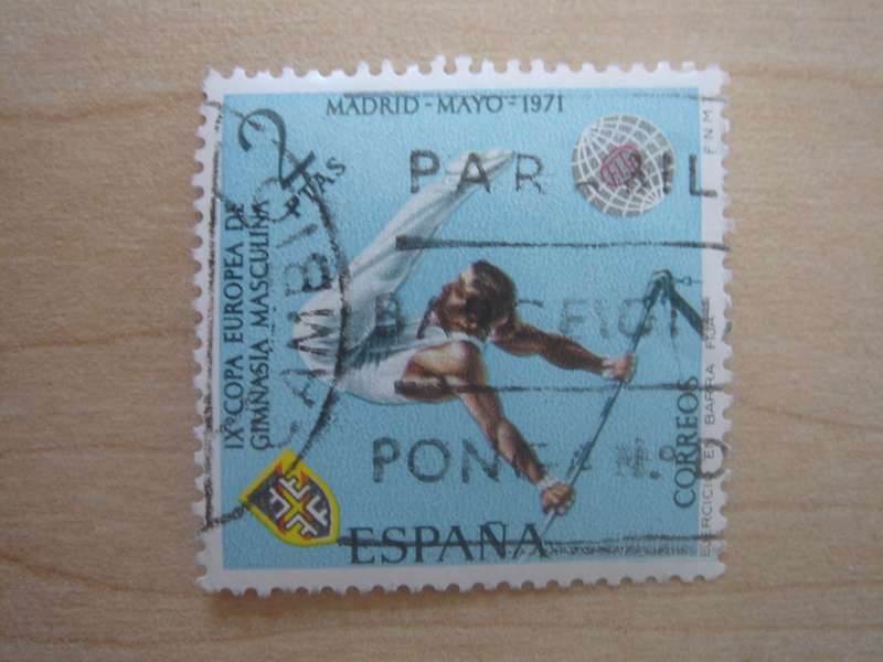 1971 Espana - European Gymnastic Championships 2 PTAS used, stamped
