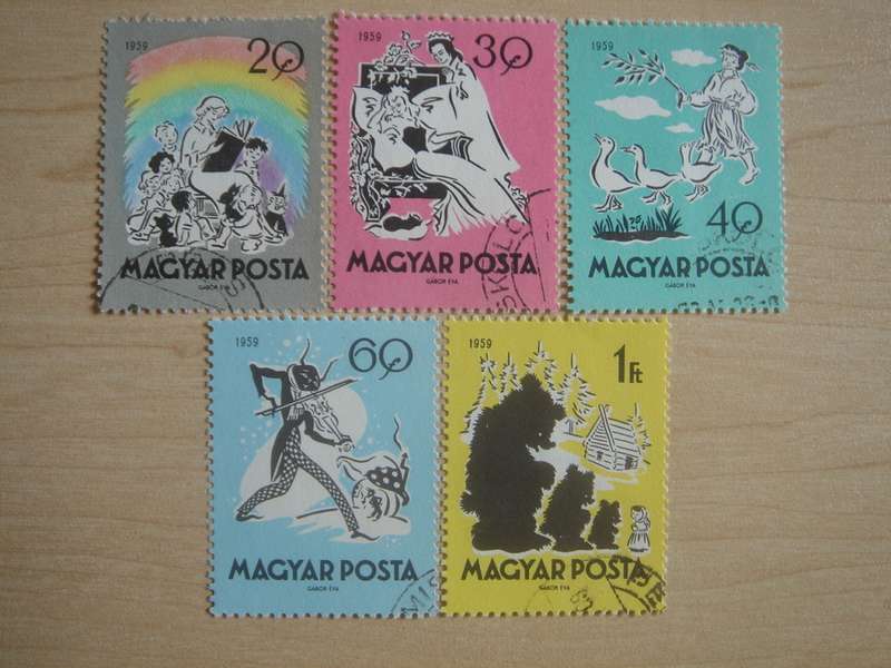 1959 Hungary - Fairy Tales (1st Series) 20,30,40,60 f, 1 Ft used, stamped