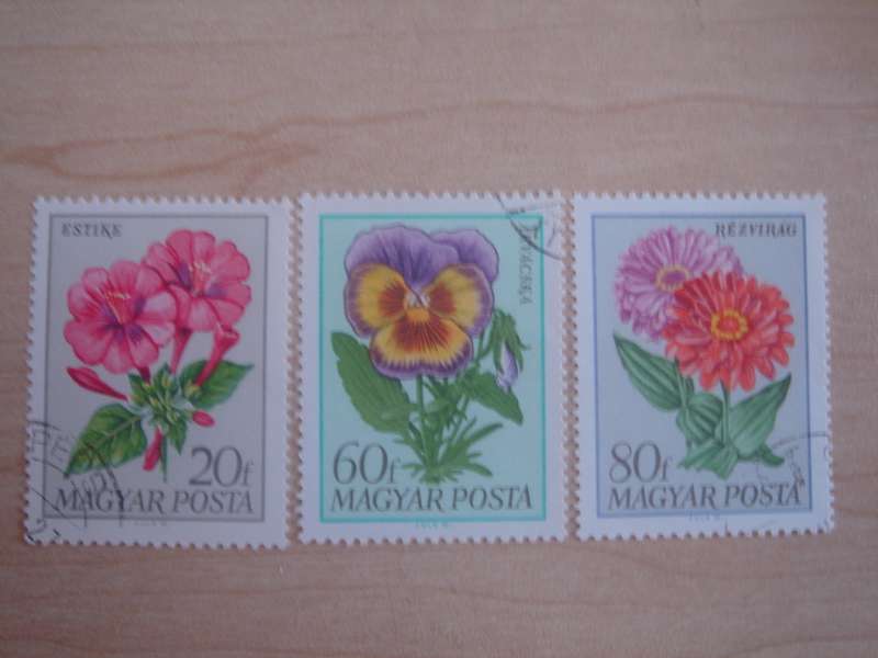 1968 Hungary - Flowers 20,60,80 f used, stamped