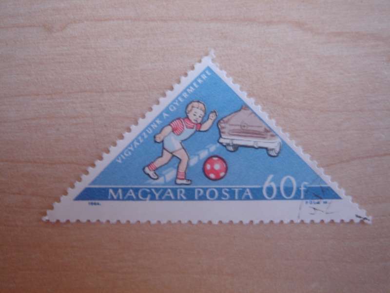1964 Hungary - Traffic Safety 60 f triangular used, stamped