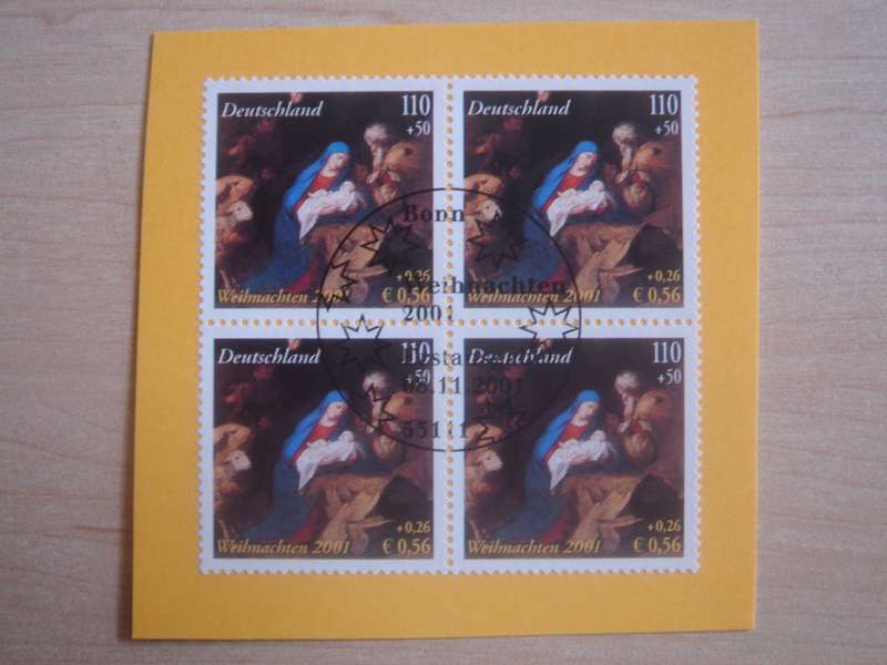 2001 Deutschland MiNr 2227 Block of 4 stamped