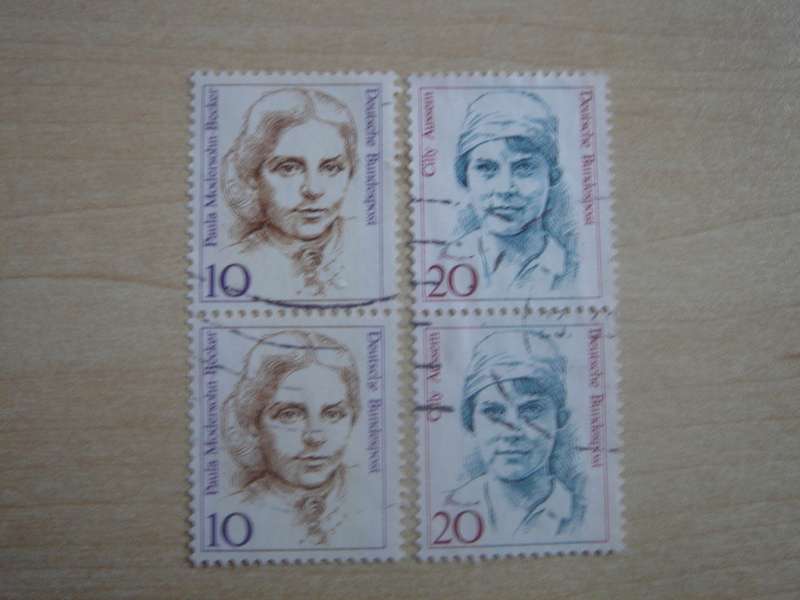 1988 Deutschland MiNr 1359 + 1365 vertical pairs used, stamped