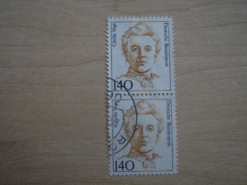 1989 Deutschland MiNr 1432 vertical pair used, stamped