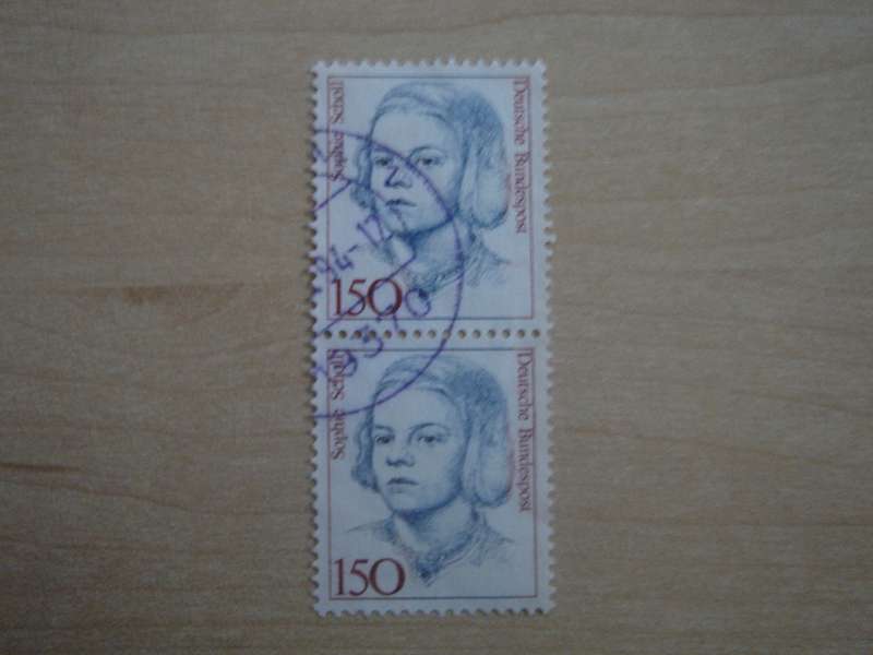 1991 Deutschland MiNr 1497 vertical pair used, stamped