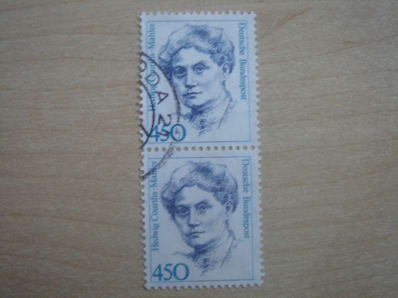 1992 Deutschland MiNr 1614 vertical pair used, stamped