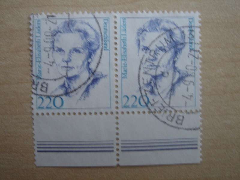 1997 Deutschland MiNr 1940 horizontal pair used, stamped with borders