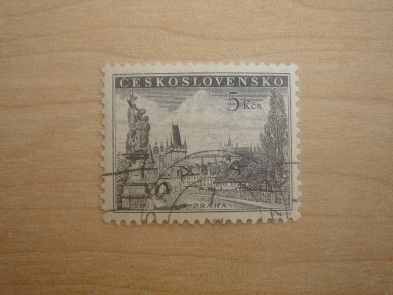 1953 CZ - Charles Bridge Prague 5 Kcs used, stamped