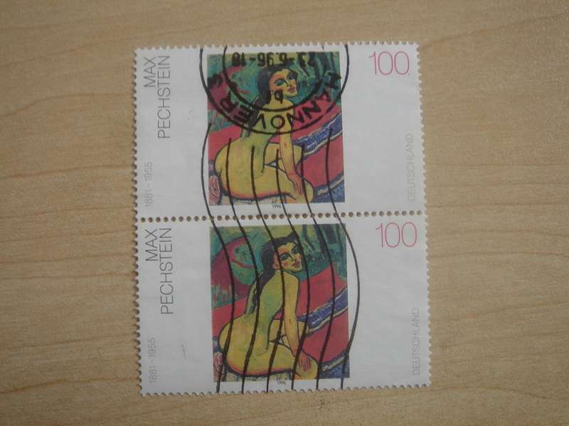 1996 Deutschland MiNr 1843 vertical pair used, stamped