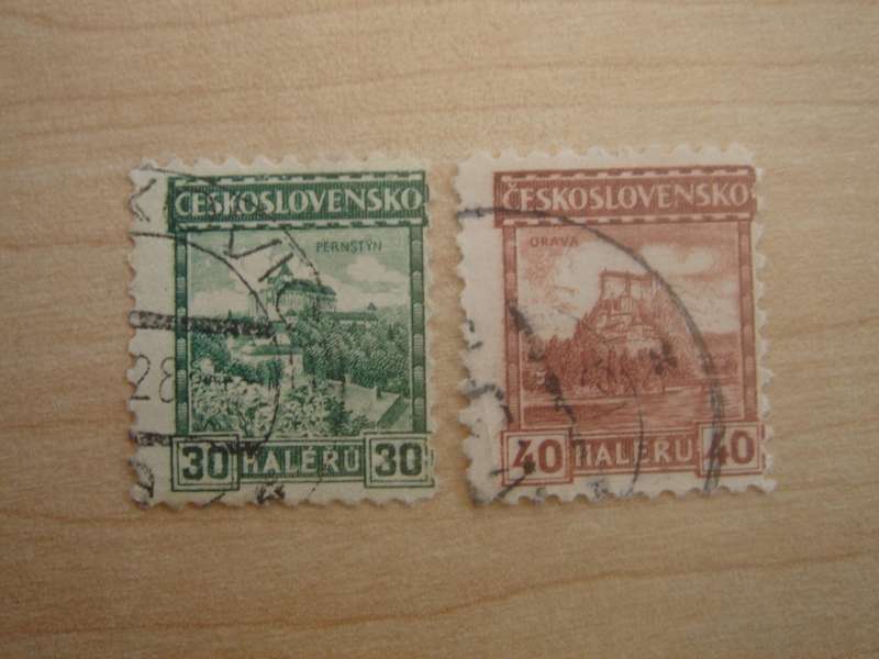 1926 CZ Castles & Cities 30,40 h used, stamped