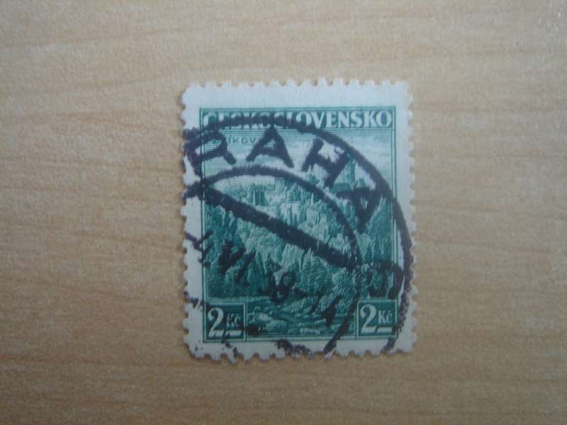 1936 CZ Zvikov Castle 2 K used, stamped
