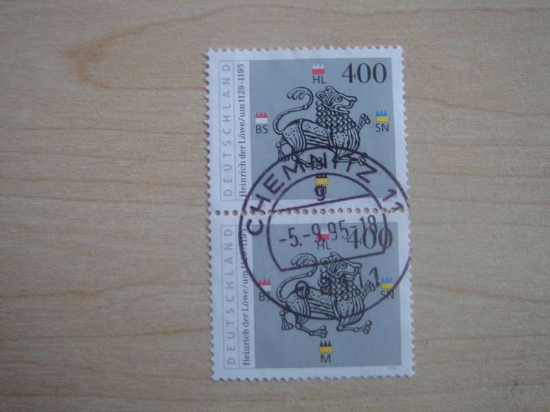 1995 Deutschland MiNr 1805 vertical pair used, stamped
