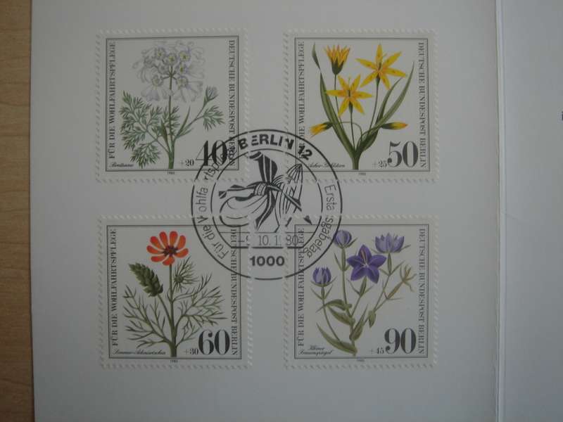 1980 West Berlin MiNr 629-632 FD stamped + MNH in Folder