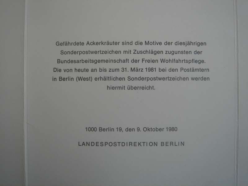 1980 West Berlin MiNr 629-632 FD stamped + MNH in Folder
