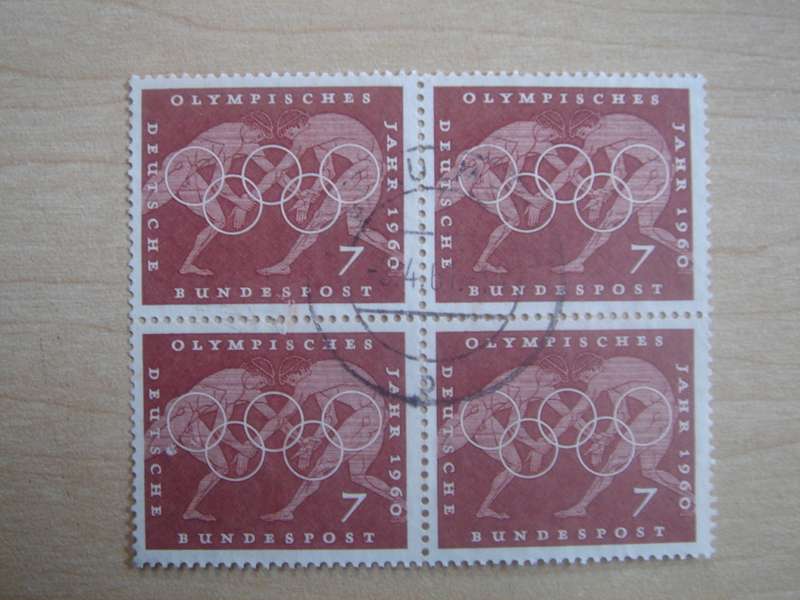 1960 Deutschland MiNr 332 used, stamped Block of 4