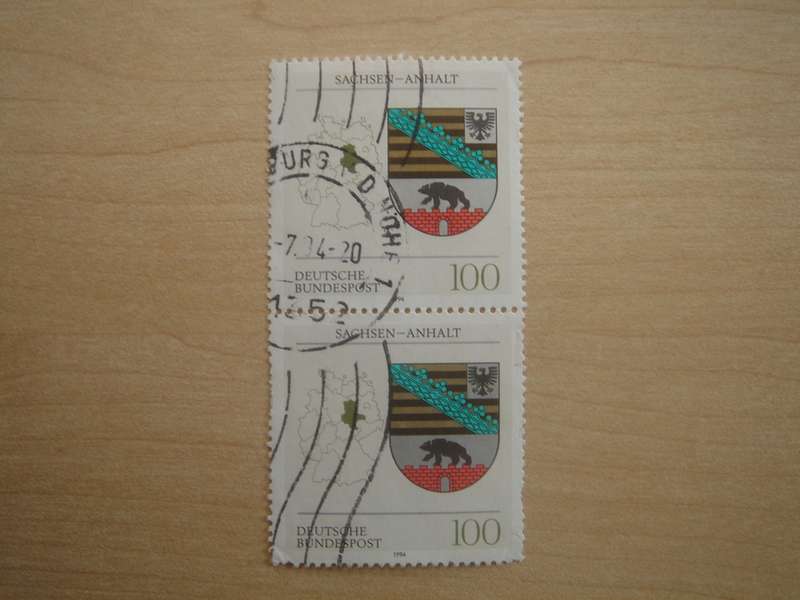 1994 Deutschland MiNr 1714 vertical pair used, stamped