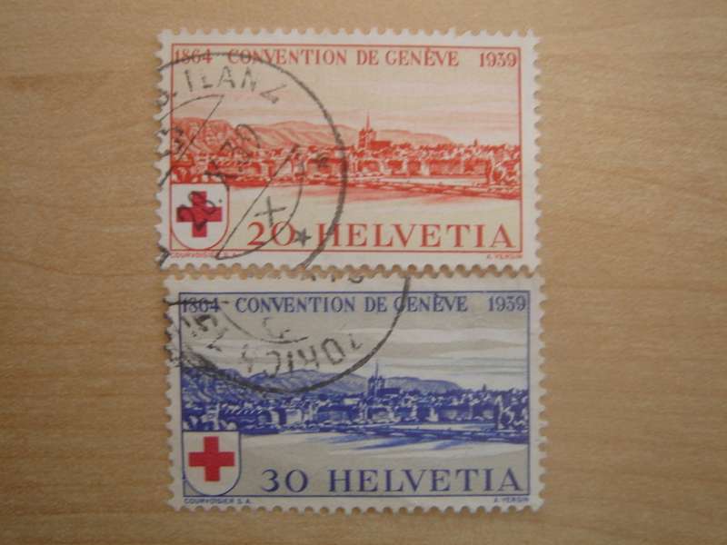 1939 Helvetia Geneva Convention 20,30 C used, stamped