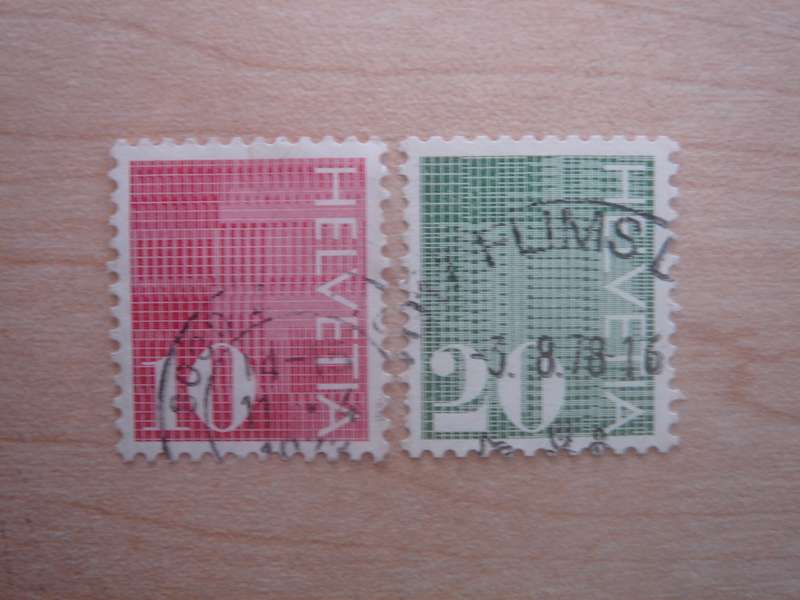 1970 Helvetia Numerals 10,20 used, stamped