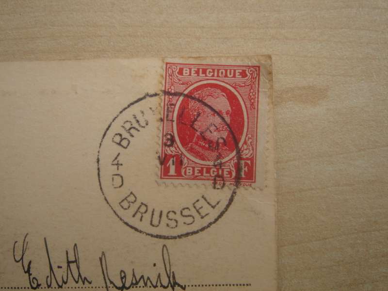 1922 Belgium - Albert I - 1 F used on postcard, stamped