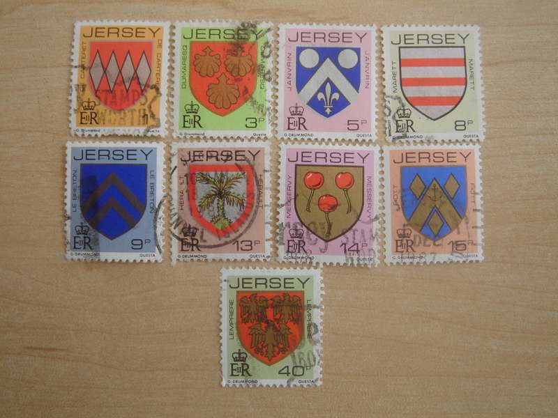 1981 Jersey Coat of Arms 1,3,5,8,9,13,14,15,40 P used, stamped