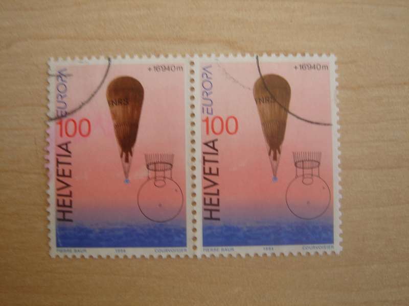 1994 HELVETIA EUROPA 100 horizontal pair used stamped