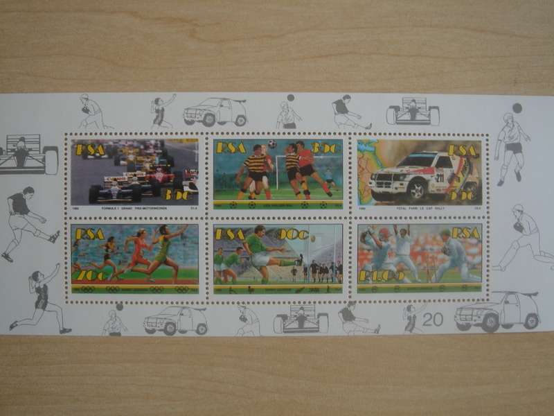 1992 RSA - Sport Motifs - 6 stamps in Block MNH