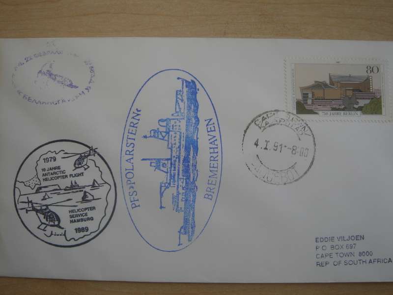 1987 West Berlin MiNr 775 stamped in Cape Town on letter