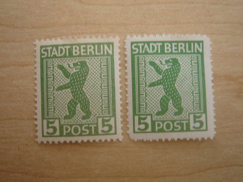 1945 West Berlin MiNr 1 A + 1 B MNH