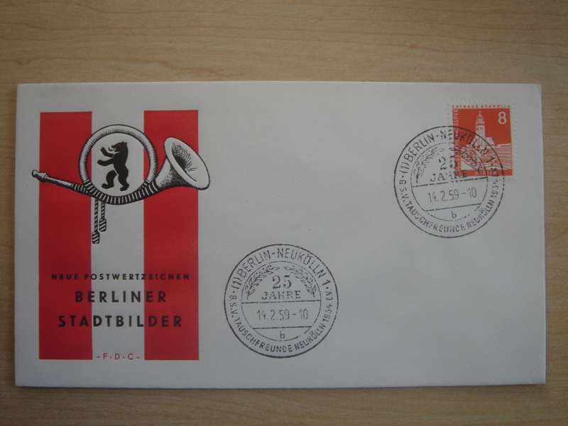 1959 West Berlin MiNr 187 stamped on FDC