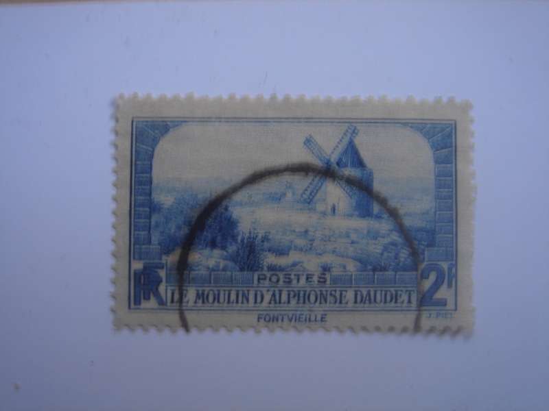 1936 France - Moulin d` Alphonse Daudet 2 F used, stamped