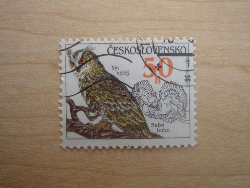 1986 CZ - Eurasian Eagle Owl 50 h used, stamped