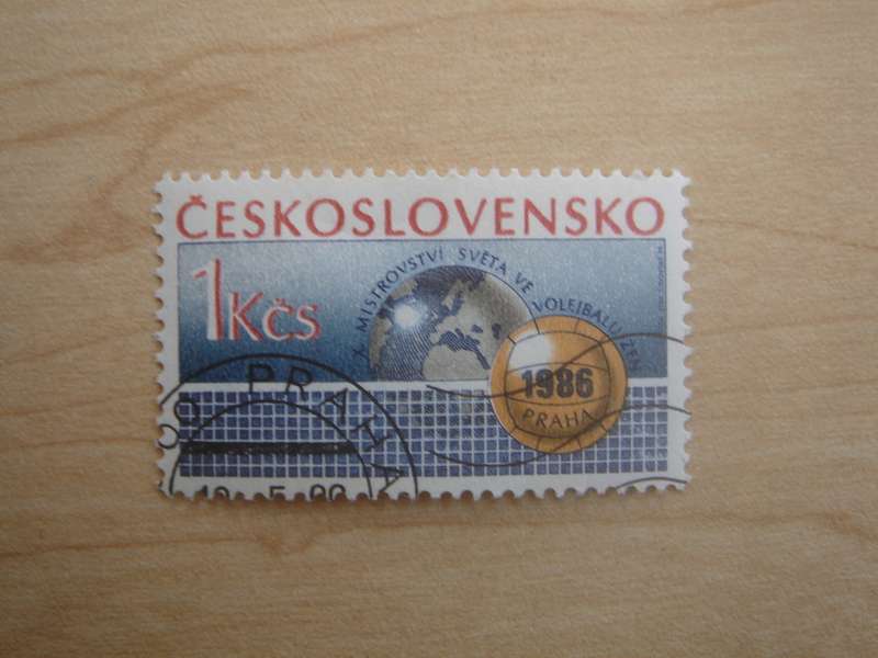 1986 CZ - Volleyball Championship Prague 1 Kcs used, stamped