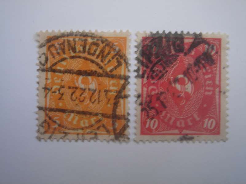 1922 Deutsches Reich MiNr 205-206 W used, stamped
