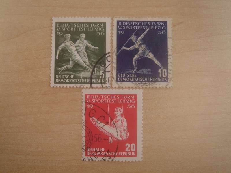 1956 DDR MiNr 530-531, 533 Y II used, stamped