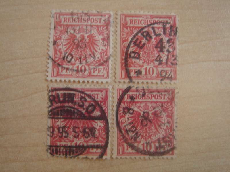 1889/95 Deutsches Reich MiNr 47 used, stamped in 1893/94/95/96