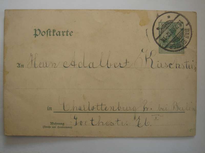 1902 Deutsches Reich MiNr 55 (print) on postcard, stamped