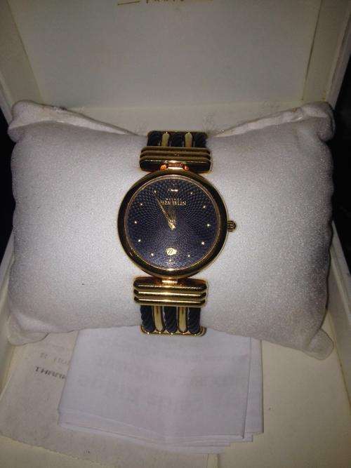 Michel Herbelin Ladies SS Bracelet Cables Collection - Black & Gold