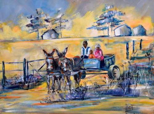 Sunday -  Acrylic on board - 300x400mm by K Bester