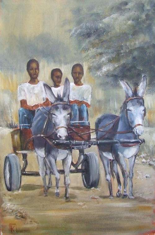 On our way home - original painting by K Bester (490x320mm)