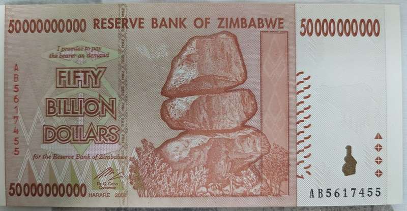 Zimbabwe 50 Billion Dollars Special Agro Cheque, 2008, P-63, UNC