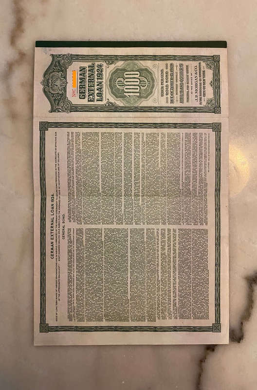 German External Loan, 7% Gold Bond - $1,000, 1924 with PASS-CO
