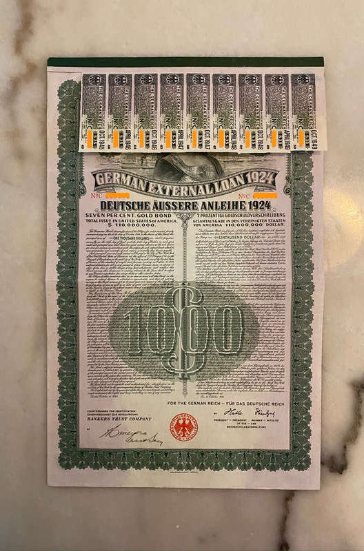 German External Loan, 7% Gold Bond - $1,000, 1924 with PASS-CO